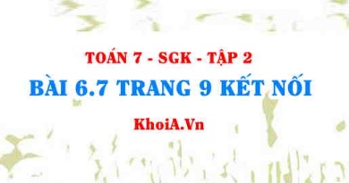 Bài 6.7 trang 9 Toán 7 Kết nối tri thức Tập 2